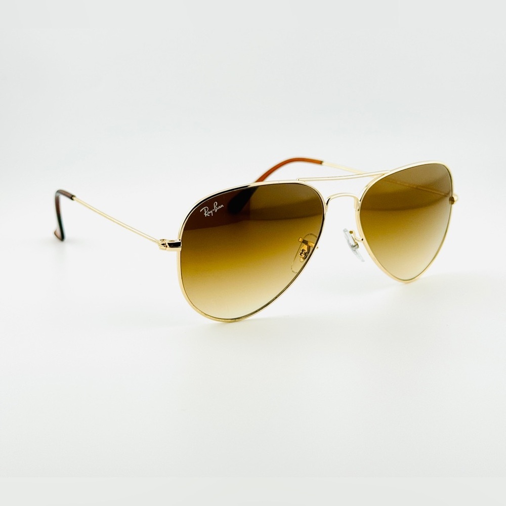 Ray-Ban Aviator Sunglasses RB3025 Gold Frame Gradient Brown Lenses 58mm UNISEX! - Picture 6 of 16